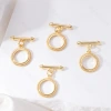 18k real gold copper plated circular OT clasp, diy handcrafted bracelet necklace, color retention glossy decorative clasp, connecting clasp accessory details Picture